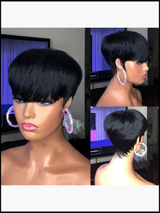 Short Pixie Cut Wig Human Hair Glueless Layered Brazilian Virgin Hair For Women main image 5